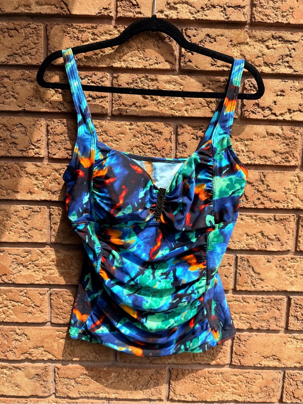 4/$25 • Simon Chang Jungle Abstract Ruched Tankini Top